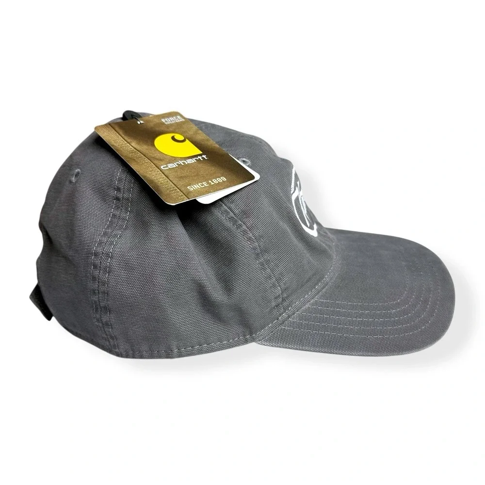 NEW Carhartt Men's Cotton Canvas Hat Adjustable Baseball‎ Cap Gray *Company Logo